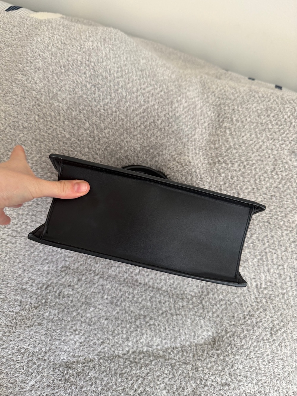 Jacquemus Black Leather Mini Top-Handle Bag with Gold Logo - Picture 7 of 12